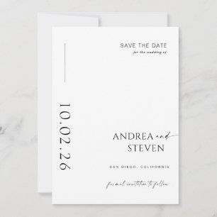 Convite Casamento em Preto e Branco Foto Moderna Save the