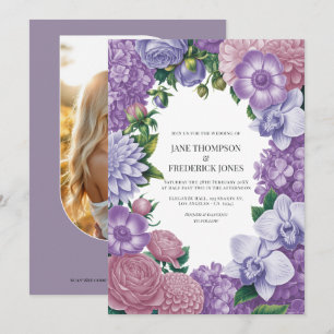 Convite Casamento em Quartzo Mauve, Peônia Empoeirada e Li