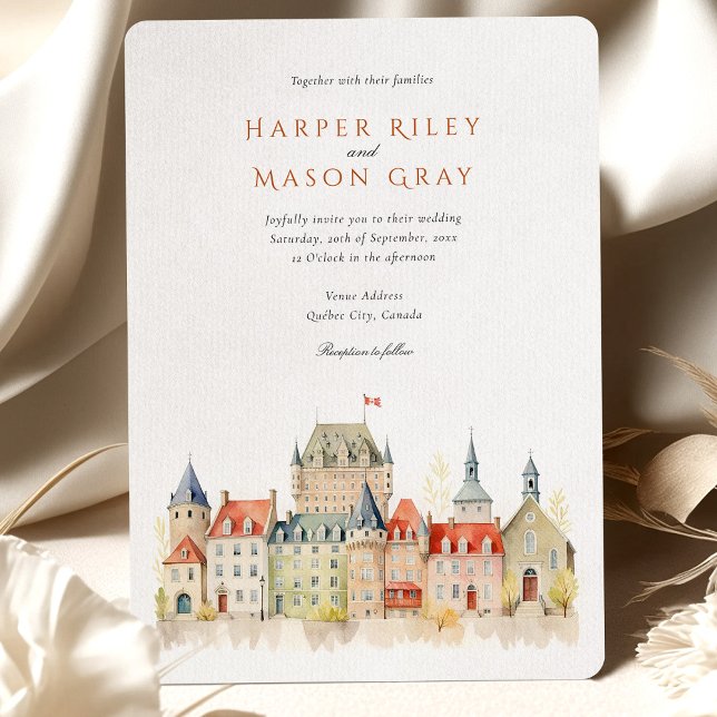 Convite Casamento em Québec City Canadá (Criador carregado)