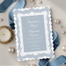 Casamento em Renda Vitoriana Elegante Azul Desbota