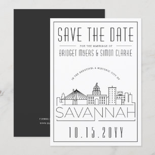 Convite Casamento em Savannah   Silhueta Estilizada do Hor