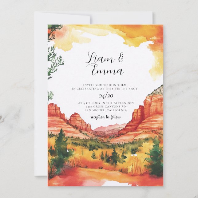 Convite Casamento em Sedona Arizona (Frente)
