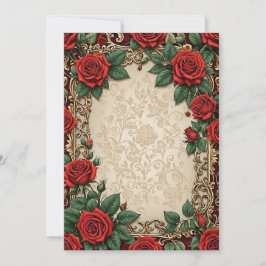 Convite Casamento em Segundo Plano de Pergaminho Floral do