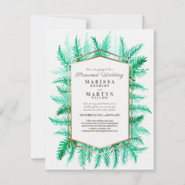 Convite Casamento em streaming de arte verde do inverno