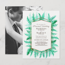 Convite Casamento em streaming de arte verde do inverno