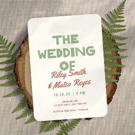 Convite Casamento em Tons Terrosos Funky com Tipografia Re