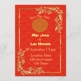 Convite Casamento em Vermelho Estilo Chinês