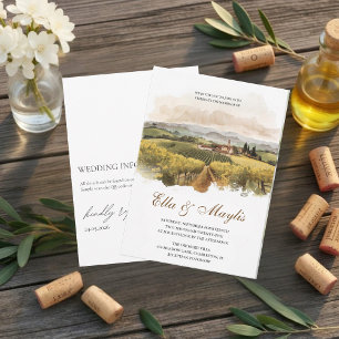 Convite Casamento em Vinhedo da Toscana Campo Italiano