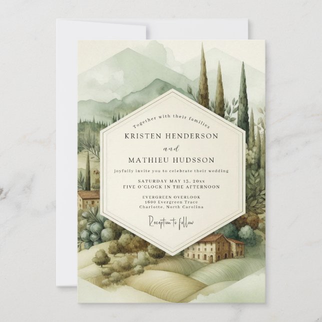 Convite Casamento em Vinícola Sage Tuscan (Frente)