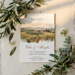 Convite Casamento em Vinícola Toscana   Campo Italiano