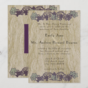 Convite Casamento em Vinícola Vintage Art Nouveau