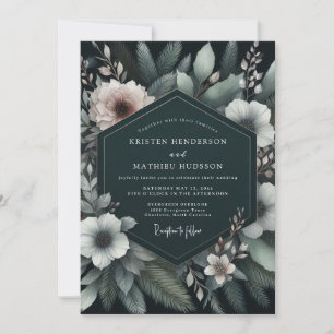 Convite Casamento Emerald Blush Moody Flora