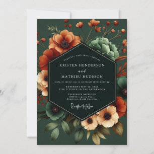Convite Casamento Emerald Poppy Noir