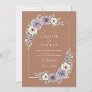 Convite Casamento Encantado com Floral de Lavanda