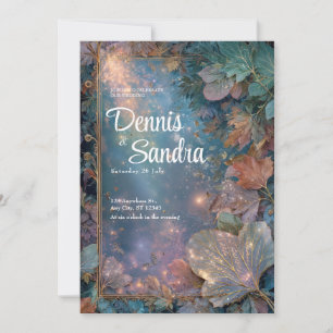 Convite Casamento Encantado da Floresta em Crepúsculo