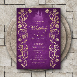 Convite Casamento Encantado do Castelo de Rosa