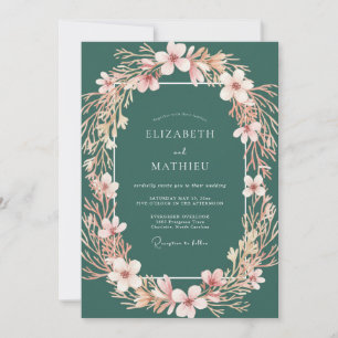Convite Casamento Encantado na Floresta Esmeralda Verde So