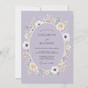 Convite Casamento Encantador de Primavera com Lavanda