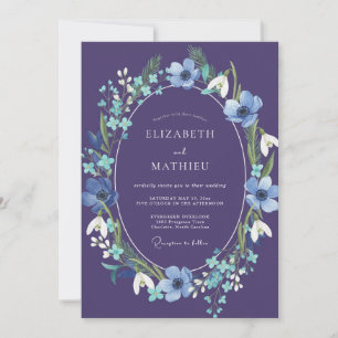 Convite Casamento Encantador de Violeta de Inverno