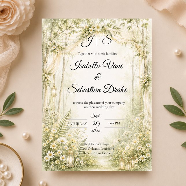 Convite Casamento Encantador na Floresta (Criador carregado)