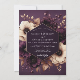 Convite Casamento Encantamento Botânico Ameixa