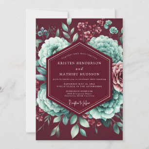 Convite Casamento Encantamento Florir Borgonha
