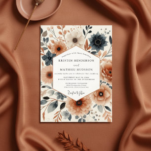 Convite Casamento Encanto Floral de Terracota