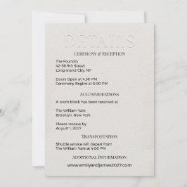 Convite Casamento Enclosure Minimalista Moderna DETALHES
