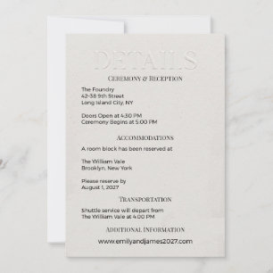 Convite Casamento Enclosure Minimalista Moderna DETALHES