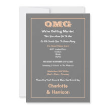 Casamento Engraçado Informal Cinza e Pêssego