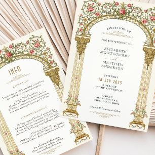 Convite Casamento entre Arca Dourada e Rosas Rosa, Ornamen