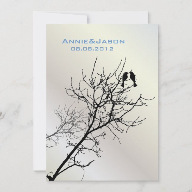 Convite casamento entre aves rústicas de amor moderno (Frente)