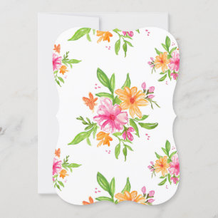 Convite casamento entre colchetes florais de 5x7