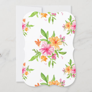 Convite casamento entre colchetes florais de 5x7