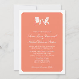 Convite Casamento entre Coral Dois Adirondack Beach Chairs