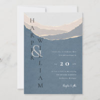 casamento entre montanhas de papel rasgado e azul 