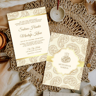 Convite Casamento entre muçulmanos islâmicos de Cream e