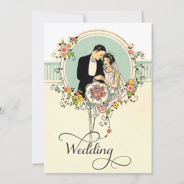 Convite Casamento entre noiva e noiva da década de 1920 (Frente)