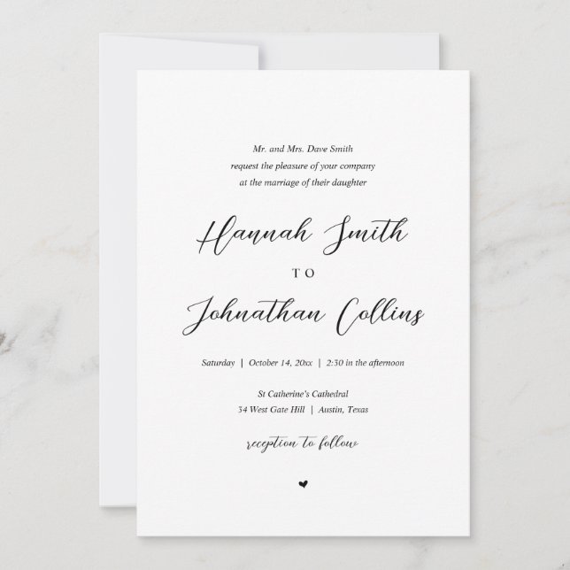 Convite Casamento entre noivas e noivas, pais noivos (Frente)