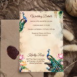 Convite Casamento entre peacocks vintage, jardim real indi<br><div class="desc">Peacocks vintage royal palace lotus jarden India nativa detalhes editáveis de casamento modelo RSVP cartão download digital,  marca de água moderna visual de vintagem</div>