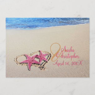 Convite Casamento entre Printage Starfish/Praia