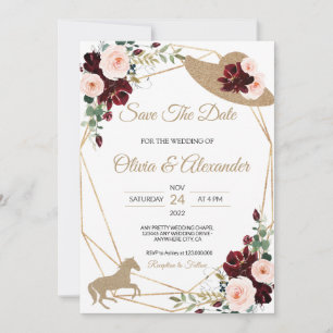 Convite Casamento Equestre Salve A Data