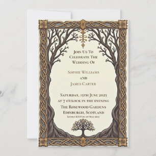 Convite Casamento Escocês Celta Árvore da Vida