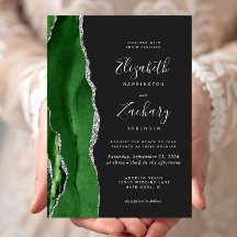 Casamento Escuro Caçador Moderno Verde Prata Ágata