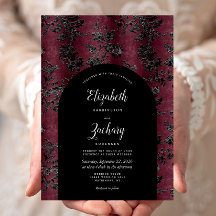 Casamento Escuro de Borgonha Preto Damasco Arco