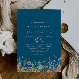 Convite Casamento Espanhol Botânico Prado Rústico