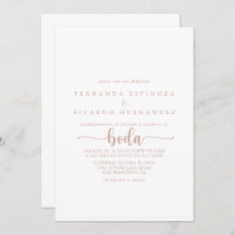 Casamento Espanhol da Caligrafia rosa Dourada