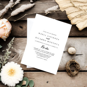 Convite Casamento Espanhol da Moderna Caligrafia