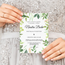Convite Casamento Espanhol de Destino Verde de Verão