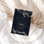 Convite Casamento Espanhol Dourado com Aquarela<br><div class="desc">Este convite de casamento espanhol de ouro de aquarela é perfeito para um casamento rústico. O design apresenta uma abertura dourada pintada manualmente em um fundo azul escuro.</div>